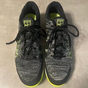 Nike Roger Federer Zoom Vapor Flyknit Black Volt Tennis Shoes 885725-002 Size 13